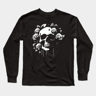 skull with roses Long Sleeve T-Shirt